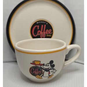 Disney Theme Perks Mickey's Really Swell Coffee Espresso Cup & Saucer Set